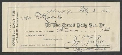 Recibo da Cornell Daily Sun - comprar online