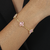 Pulseira Trevos Zircônia Rosa Com Banho De Ouro 24K - Inspiração Em Alta Joalheria - comprar online