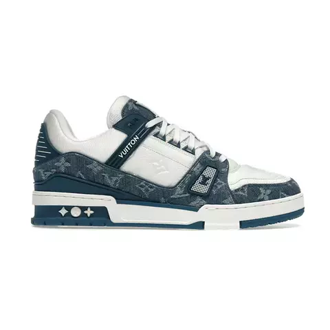 Louis Vuitton Lv Trainer Monogram Denim White Blue