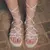 Sandálias femininas GuGi Gladiator Style com cadarço na perna 904-GG na internet