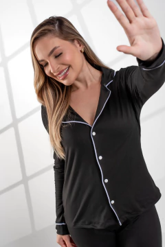 Pijama Americano Longo - Preto Clássico - comprar online