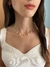 Choker de coração com pérola, bijuteria folheada