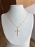 Colar de cruz cravejada, bijuteria folheada - loja online