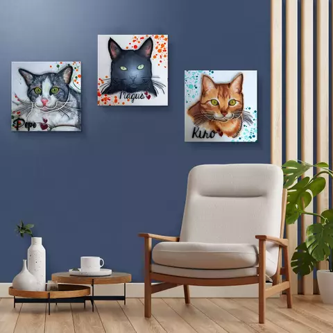 Cuadro Premium 3D Mascotas - 30x30 cm - comprar en línea