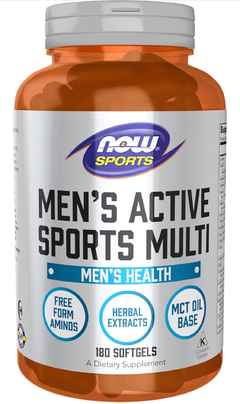 Suplemento vitamínico MEN'S ACTIVE SPORTS de NOW SPORTS elaborado exclusivamente para hombres