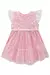 Vestido Rosa com Tule Bordado com Corações Prateados - comprar online