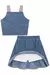 Conjunto Cropped e Saia Jeans Kukiê - Encanto Bambini