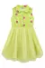 Vestido Tricoline com Flores Bordadas e Saia de Tule Verde Kukiê - comprar online