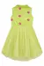 Vestido Tricoline com Flores Bordadas e Saia de Tule Verde Kukiê na internet