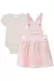 Conjunto Body e Salopete Rosa com Tule Infanti - comprar online