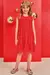 Vestido Vermelho Vibrante com Detalhes em Tule Kukiê - comprar online