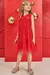 Vestido Vermelho Vibrante com Detalhes em Tule Kukiê - Encanto Bambini