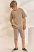 Conjunto Camiseta com Bermuda em Molecotton Listrada Johnny Fox