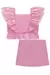 Conjunto de Blusa de Tule de Corações e Saia Transpassada com Laço Kukiê - loja online