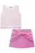 Conjunto de Blusa Canelada com Shorts Saia Tecido Leve Infanti - Encanto Bambini