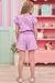 Conjunto de Blusa com Aplicações de Perolas e Shorts Em Linho Infanti - comprar online