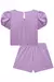 Conjunto de Blusa com Aplicações de Perolas e Shorts Em Linho Infanti - Encanto Bambini