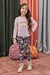 Calça Legging Em Fly Tech Estampa Bosque Azul Marinho Menina - Kukiê