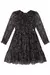 Vestido Manga Longa em Tule Florido Preto - Kukiê