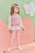 Trio de Bata em Malha Wave Branco, Colete em Fly Tech Rosa Corações e Calça Legging em Termoskin Rosa - Kukiê