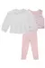 Trio de Bata em Malha Wave Branco, Colete em Fly Tech Rosa Corações e Calça Legging em Termoskin Rosa - Kukiê