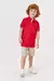 Conjunto Camisa Polo em Meia Malha Vermelho e Bermuda em Tecido Eco com Elastano Off White - Menino - Lucboo