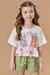 Conjunto de Blusa Estampa Urso e Coala e Shorts de Sarja Verde Menina - Kukiê