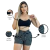 Imagem do Short Feminino Malha Preto Listrado AJustável com Top