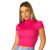 Blusa Feminina Curta Canelada Princesa Cor Rosa: Pink Style - Promoção Certa