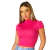 Blusa Feminina Curta Canelada Princesa Cor Rosa: Pink Style - Promoção Certa