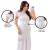 Vestido Evangélico Alfaiataria Branco Longo com Manga Curta - Promoção Certa