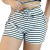 Short Feminino Malha Branco Listrado AJustável com Top - comprar online