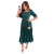Vestido Evangélico Alfaiataria Verde Longo com Babado