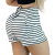 Short Feminino Malha Branco Listrado AJustável com Top - Promoção Certa