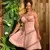 vestido corset romântico curto alça amarração na cintura