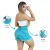 Short Feminino Malha Azul Listrado AJustável com Top - comprar online
