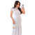 Vestido Evangélico Alfaiataria Branco Longo com Manga Curta - comprar online