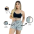 Short Feminino Malha Branco Listrado AJustável com Top
