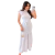 Vestido Evangélico Alfaiataria Branco Longo com Manga Curta