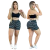 Short Feminino Malha Preto Listrado AJustável com Top - loja online
