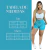 Short Feminino Malha Azul Listrado AJustável com Top na internet