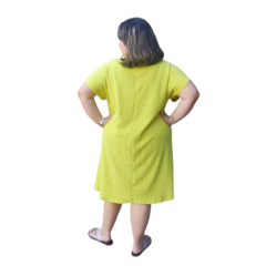 Vestido corto de bambula con bolsillos - tienda online