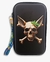 case estojo bag para tabaco, moderno, estiloso com estampa vault77 com estampa de uma caveira com uma erva, estampa de eared skull, com maconha, erva, hemp, weed