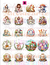 3 folhas cortadas. 60 figuras com 5cm - comprar online