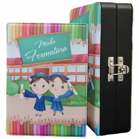 Álbum Maleta Slim Formatura Escolar Lápis 100 Fotos 10x15