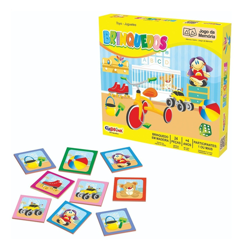 Memoria Brinquedos Jogo Madeira 24 Peças Ciabrink