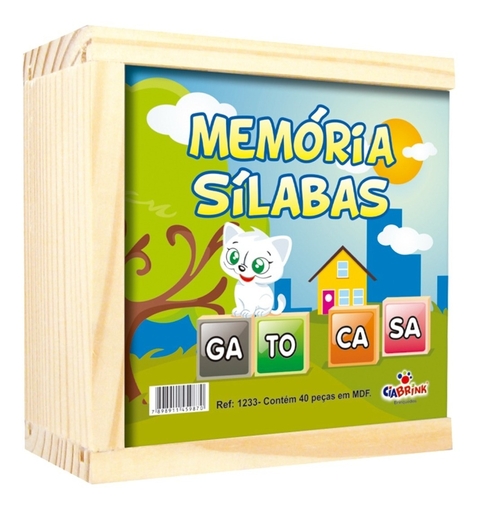 Memória Sílabas Ciabrink Mdf 40pcs Caixa De Madeira