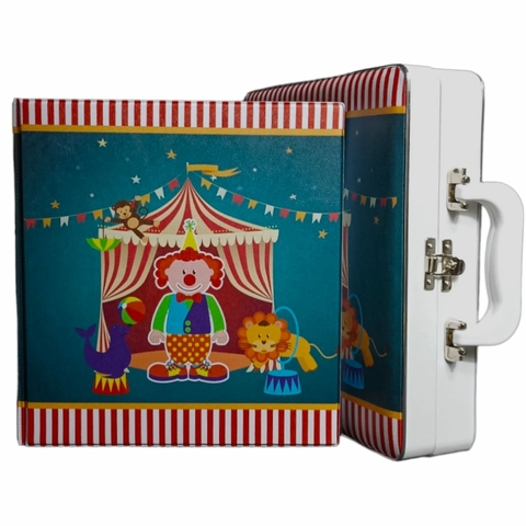 Álbum Maleta Menino Circo Palhaço P 400 Fotos 10x15 + Diário