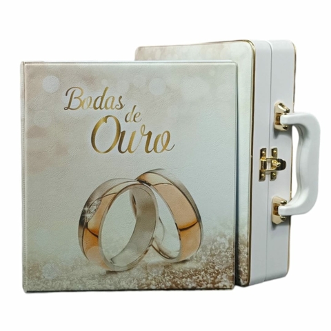 Álbum De Fotos Maleta Bodas De Ouro 120 Fotos 15x21 Ou 20x25