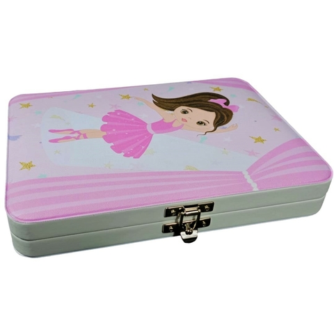 Álbum Maleta Menina Bailarina Rosa 100 Fotos 15x21 + Diário